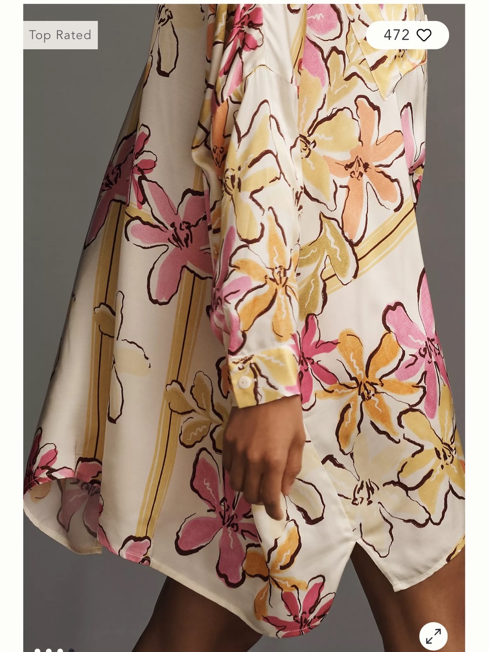NWT Anthropology Corey Lynn Calter Long-Sleeve Printed Mini Shirt Dress - Picture 4 of 6